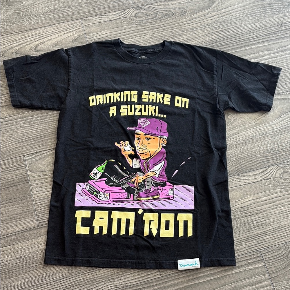 Diamond Supply black Graphic Tee with Cam’Ron Design